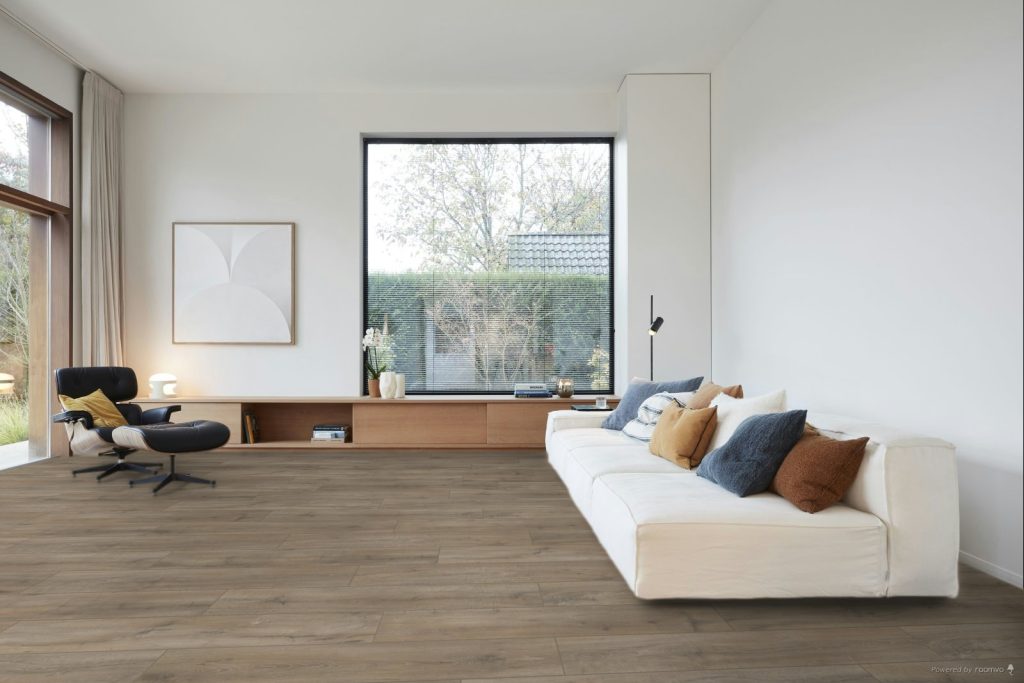 salon lumineux avec mobilier et sols stratifié berry alloc trendline fiji oak